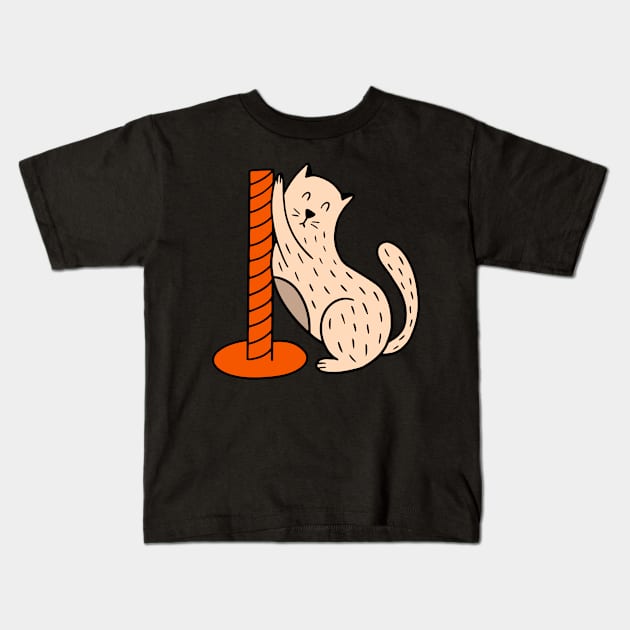 Doodle cat Kids T-Shirt by Savvalinka
